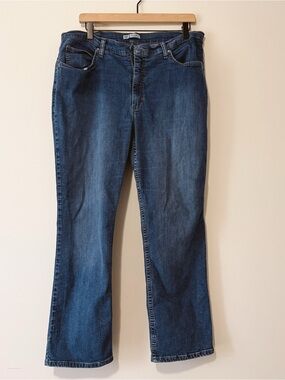 Classic Women's Denim Jeans Comfort Fit Riders by Lee Dark Wash 18P NEEDS BUTTON